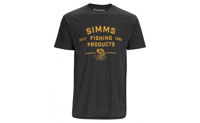 T-Shirt Simms Stacked Logo Bass Charcoal Heather T-Shirt Simms Stacked Logo Bass Charcoal Heather S