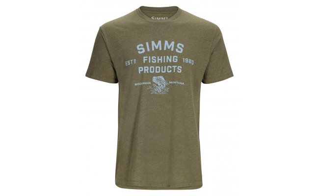 T-Shirt Simms Stacked Logo Bass Military Heather T-Shirt Simms Stacked Logo Bass Military Heather S