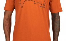 T-Shirt Simms Trout Outline Adobe Heather