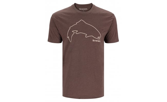 T-Shirt Simms Trout Outline Brown Heather T-Shirt Simms Trout Outline Brown Heather S