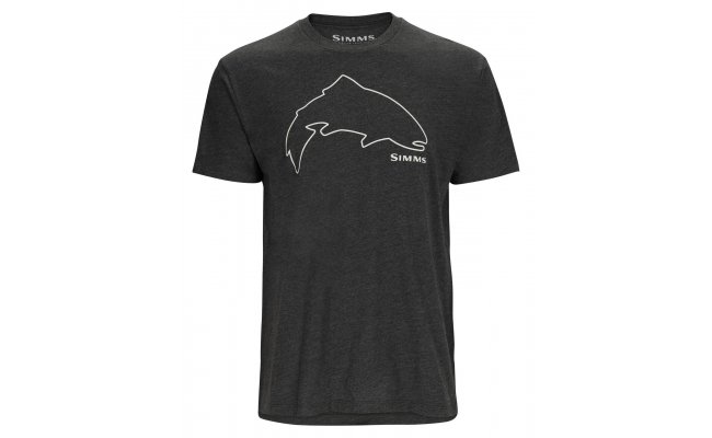 T-Shirt Simms Trout Outline Charcoal Heather T-Shirt Simms Trout Outline Charcoal Heather S