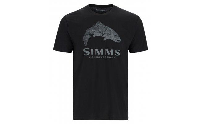 T-Shirt Simms Wood Trout Fill Black  T-Shirt Simms Wood Trout Fill Black S