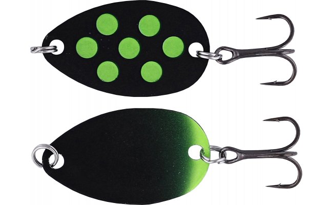 Trout Spoon Westin Fidusen Black & Green Dots Trout Spoon Westin Fidusen Black & Green Dots - 2.8 g; 3.2 cm
