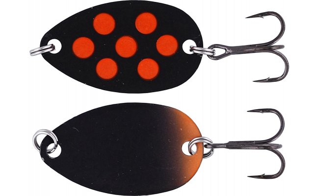 Trout Spoon Westin Fidusen Black & Orange Dots Trout Spoon Westin Fidusen Black & Orange Dots - 2.8 g; 3.2 cm