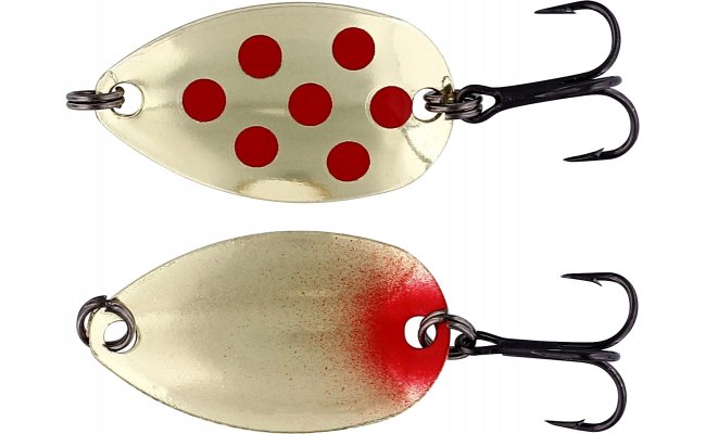 Trout Spoon Westin Fidusen Gold & Red Dots Metallic Trout Spoon Westin Fidusen Gold & Red Dots Metallic - 2.8 g; 3.2 cm