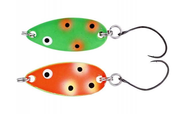 Trout Spoon Westin Fidusen Slim Green & Orange Clown Trout Spoon Westin Fidusen Slim Green & Orange Clown - 3 g; 3.3 cm