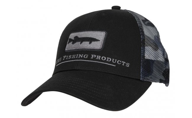Trucker Cap Simms Musky Icon Woodland Camo Storm Trucker Cap Simms Musky Icon Woodland Camo Storm