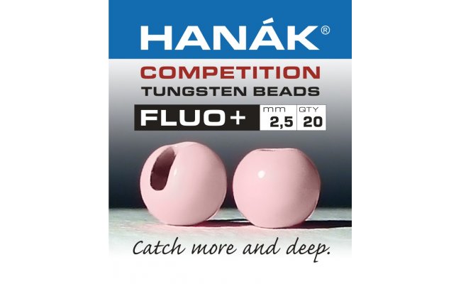 Tungsten Beads Hanak Competition FLUO+ Light Salmon Pink Tungsten Beads Hanak Competition FLUO+ Light Salmon Pink 2,0 mm, 20 pcs