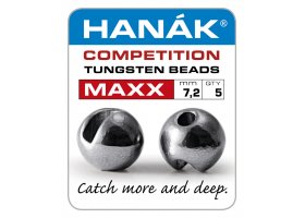 Tungsten Beads Hanak Competition MAXX ... Tungsten Beads Hanak Competition MAXX Black Nickel (With Groove) 7.2 mm, 5 pcs