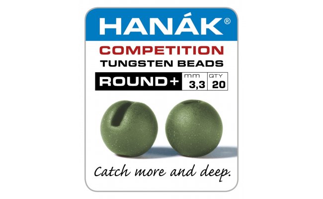 Tungsten Beads Hanak Competition Round+ Olive Matte Tungsten Beads Hanak Competition Round+ Olive Matte 2.8 mm, 20 pcs
