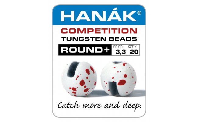 Tungsten Beads Hanak Competition Round+ White & Red Tungsten Beads Hanak Competition Round+ White & Red 2.8 mm, 20 pcs