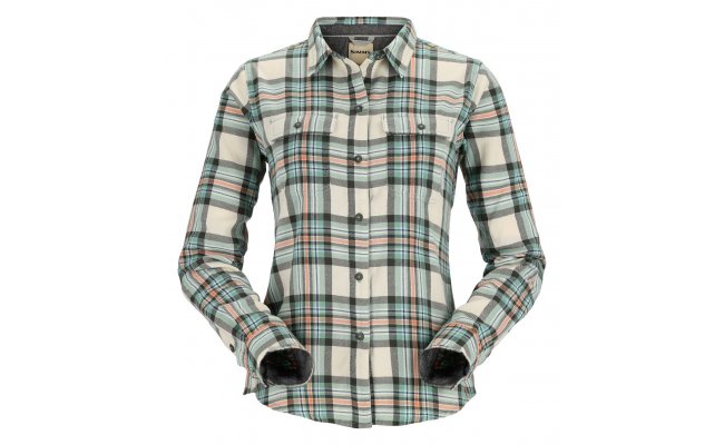 Women's Fishing Shirt Simms Santee Flannel Seafoam Camp Plaid Women's Fishing Shirt Simms Santee Flannel Seafoam Camp Plaid XS