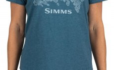 Women's T-Shirt Simms Floral Trout Steel Blue Heather