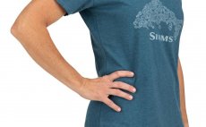 Women's T-Shirt Simms Floral Trout Steel Blue Heather