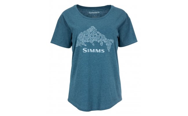 Women's T-Shirt Simms Floral Trout Steel Blue Heather Women's T-Shirt Simms Floral Trout Steel Blue Heather XS