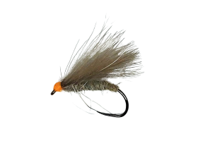 CDC Caddis Orange Head Natural Grey B/L CDC Caddis Orange Head Natural Grey B/L, Size 14