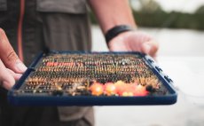 Fly Box Fulling Mill Guide Box Blue - In Action