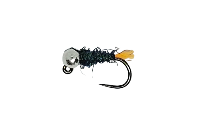 Tungsten Jig Orange Tag Peacock Silver Head B/L Tungsten Jig Orange Tag Peacock Silver Head B/L, Size 18
