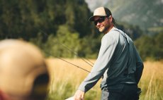 Fishing Cap Guideline Badge Trucker Forest - In Action