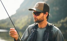 Fishing Cap Guideline Badge Trucker Forest - In Action