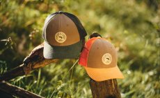 Fishing Cap Guideline Badge Trucker Forest - In Action