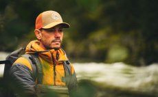 Fishing Cap Guideline Badge Trucker Heart - In Action