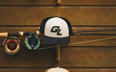 Fishing Cap Guideline GL Logo Grey & Black - In Action