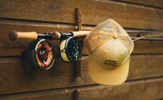 Fishing Cap Guideline GL Logo Vintage Khaki - In Action