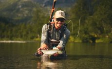 Fishing Cap Guideline GL Logo Vintage Khaki - In Action