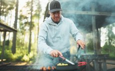 Fishing Hoodie Guideline Scandi Grey Melange