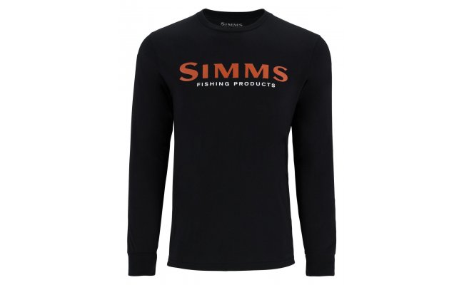 Fishing LS Shirt Simms Orange Logo Jet Black Fishing LS Shirt Simms Orange Logo Jet Black S
