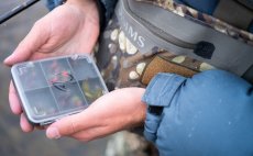 Fly Box Fulling Mill 6 Compartment Box Grey - In Action