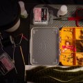 Fly Box Fulling Mill 6 Compartment Box Orange - In Action