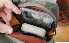 Main pocket - accomodates small and larger fly boxes