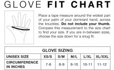 Fly Fishing Gloves Buff Original Elite Glove - Fit Chart
