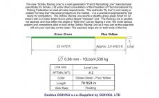 Fly Line Euro Nymphing Dohiku Level Racing Line Grass Green & Fluo Yellow - Specification