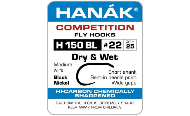 Fly Tying Hook Hank Competition Dry & Wet (H150BL) Fly Tying Hook Hank Competition Dry & Wet No 10, 25 pcs (H150BL)