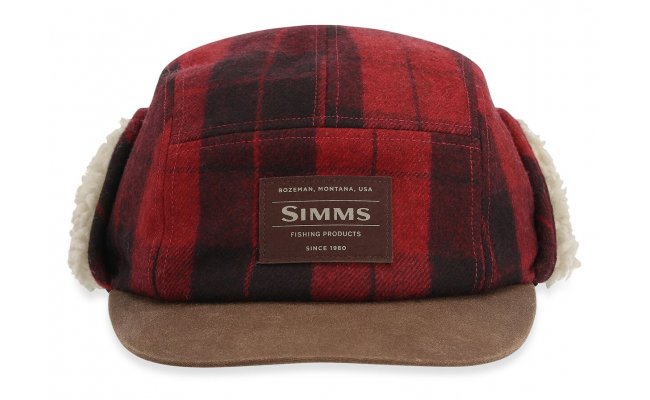 Coldweather Cap Simms Red Buffalo Plaid Simms Coldweather Cap Red Buffalo Plaid S/M