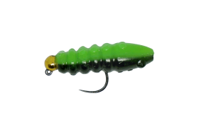 Soft Larva Trout Grub Green Brown & Gold Soft Larva Trout Grub Green Brown & Gold
