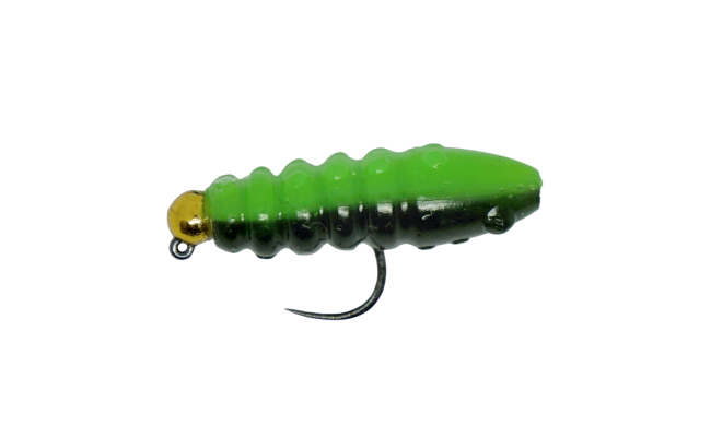 Soft Larva Trout Grub Green Brown & Gold Soft Larva Trout Grub Green Brown & Gold