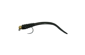 Soft Worm Micro Tail Black & Gold Soft Worm Micro Tail Black & Gold
