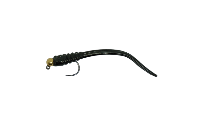 Soft Worm Micro Tail Black & Gold Soft Worm Micro Tail Black & Gold