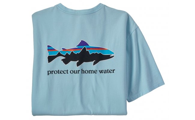 T-Shirt Patagonia Home Water Trout Organic Fin Blue T-Shirt Patagonia Home Water Trout Organic Fin Blue XS