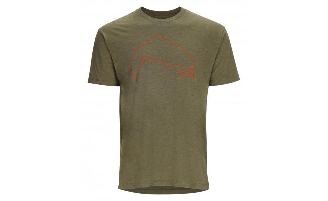 T-Shirt Simms Trout Outline Military Heather T-Shirt Simms Trout Outline Military Heather S
