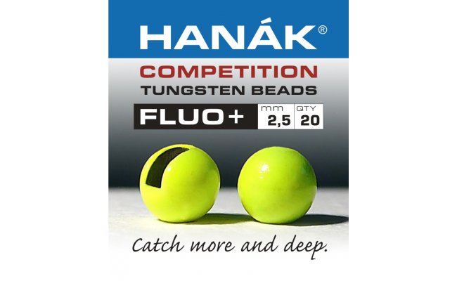 Tungsten Beads Hanak Competition UV+ FLUO Chartreuse Tungsten Beads Hanak Competition UV+ FLUO Chartreuse 2,0 mm, 20 pcs