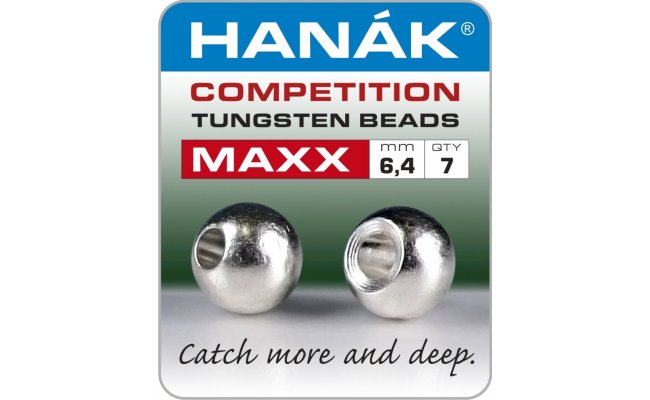 Tungsten Beads Hanak Competition MAXX Silver Tungsten Beads Hanak Competition MAXX Silver 6,4 mm, 7 pcs