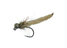 Tungsten Jig MOP Fly Cream Body Hare ... Tungsten Jig MOP Fly Cream Body Hare & Black Nickel, Size 14