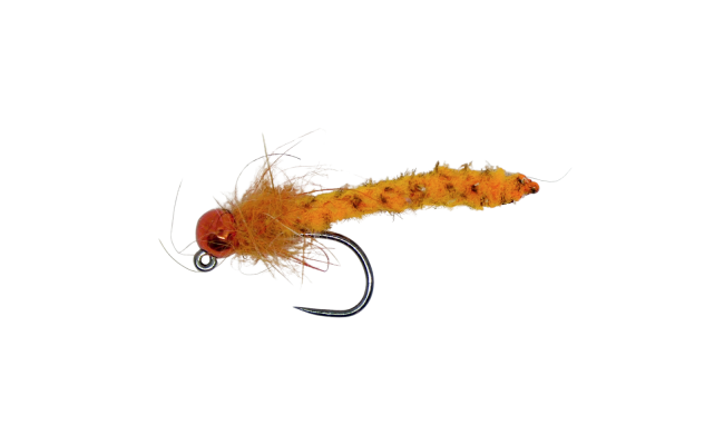 Tungsten Jig MOP Fly Orange Body Orange & Metallic Orange Tungsten Jig MOP Fly Orange Body Orange & Metallic Orange, Size 14