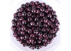 Tungsten Plus Marble Beads Hends Black-U ... Tungsten Plus Marble Beads Hends Black-UV Fluo Pink 2,3 mm, 10 pcs