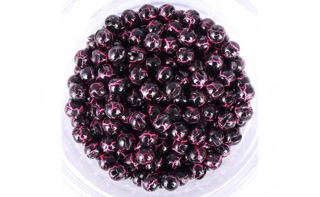 Tungsten Plus Marble Beads Hends Black-UV Fluo Pink Tungsten Plus Marble Beads Hends Black-UV Fluo Pink 2,3 mm, 10 pcs